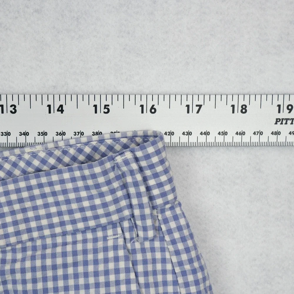 VTG Polo Ralph Lauren Shorts Mens 34 White Blue Gingham Checks Chino Preppy Golf